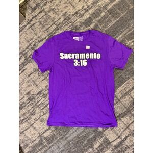WWE Stone Cold Steve Austin Sacramento Purple T-Shirt Mens Large Skull Back